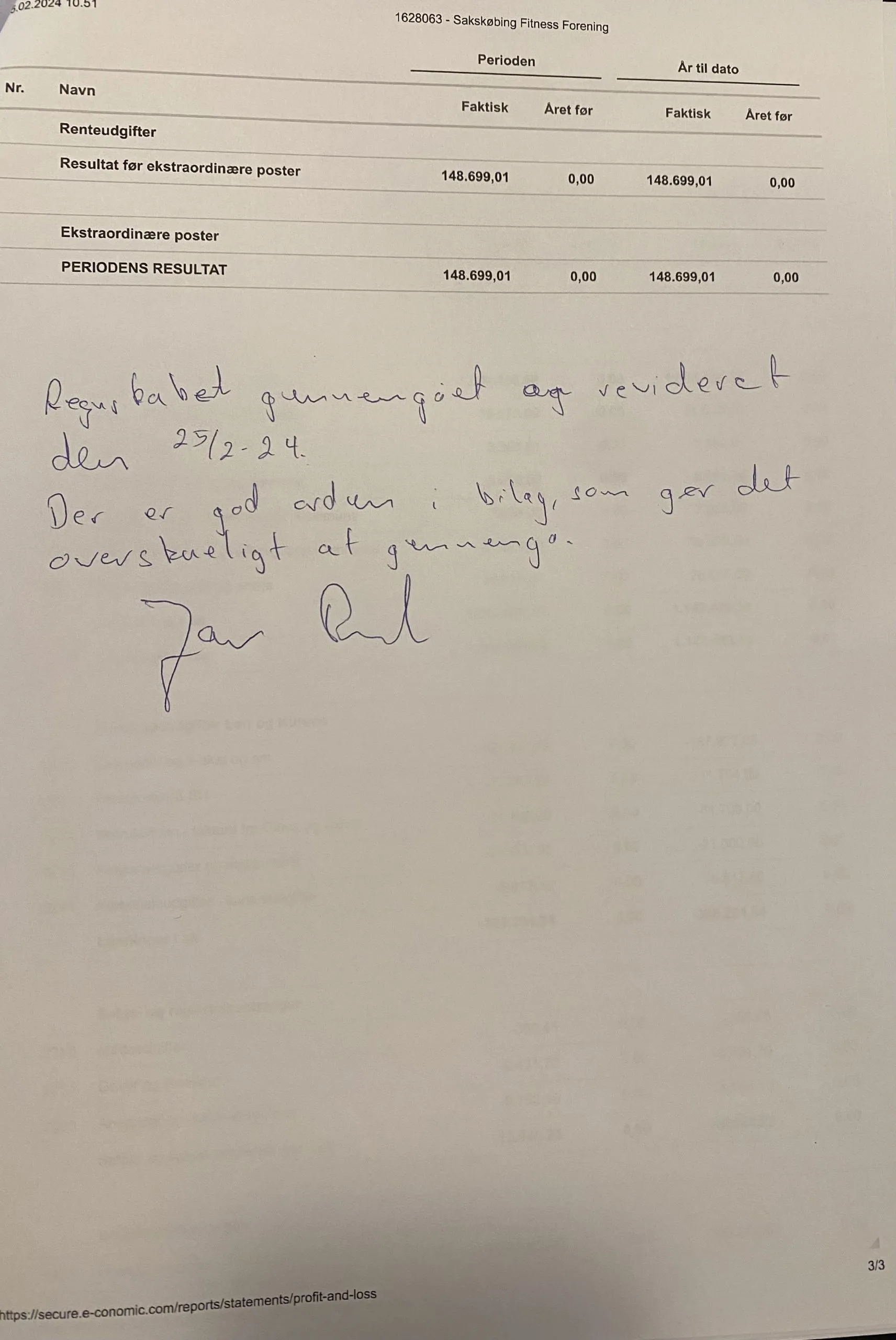 Underskriftsside til årsregnskab 2023/24
